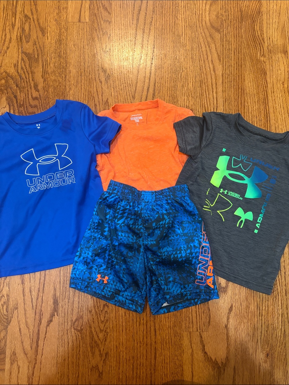 Under Armour Kids' Short Sleeve Tee & Shorts Set - Blue, Orange, Gray
